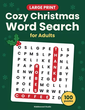Cover of Cozy Christmas Word Search for Adults